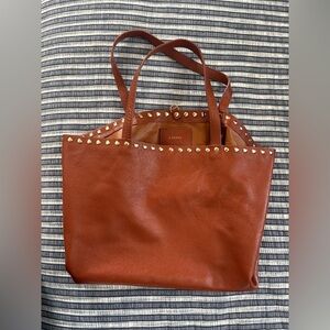 Laggo Remy Brown Studded Leather Tote